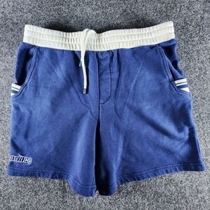 Prince Pickleball Mens Fleece Shorts Blue Cream Waistband Size M 041040160